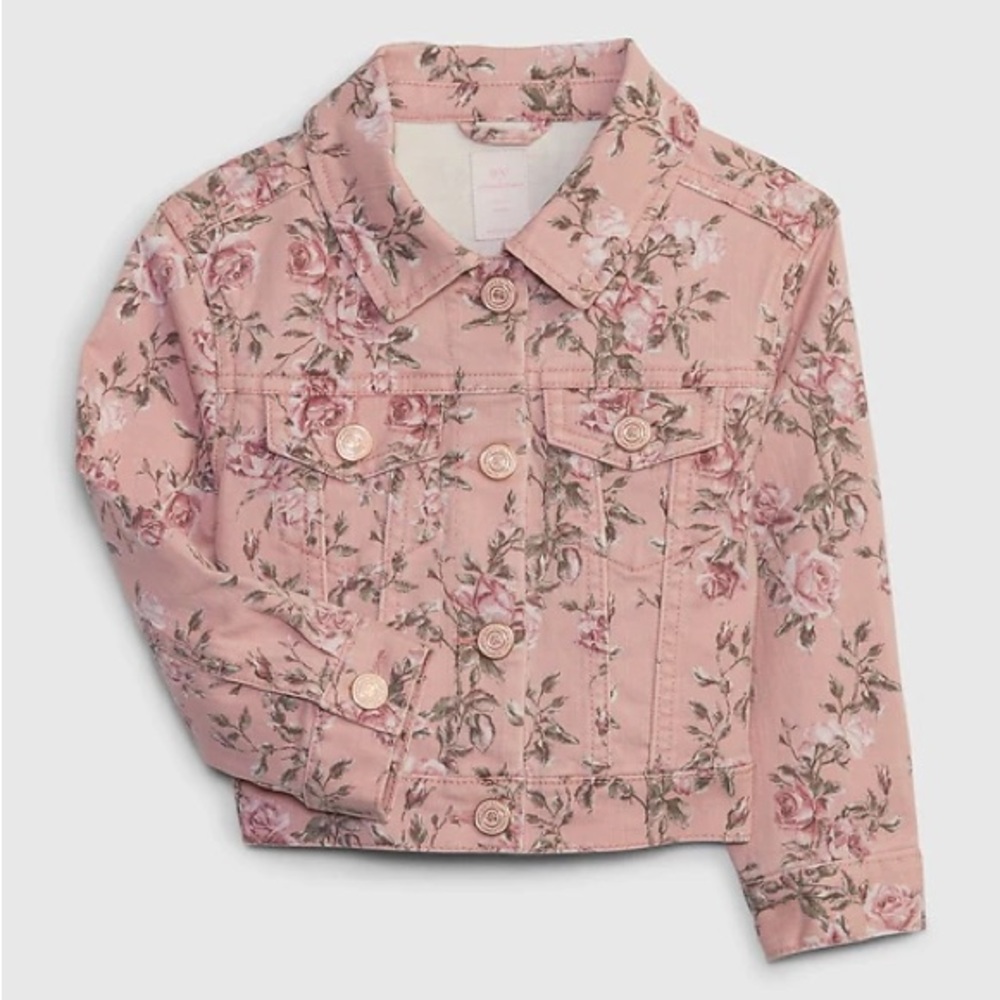 Gap × LoveShackFancy Toddler Floral Icon Denim Jacket